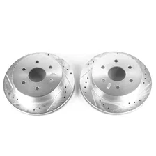 Rear DRILLEDSLOTTED ROTOR PAIR for 2003-2005 Chevrolet Express 2500 and GMC Savana 2500 image 2