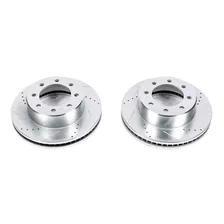 Front DRILLEDSLOTTED ROTOR PAIR for Dodge and Ram image 2