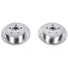 Rear DRILLEDSLOTTED ROTOR PAIR for 2003-2007 Jeep Liberty and Wrangler image 2