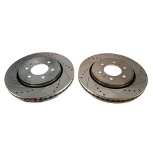 Front DRILLEDSLOTTED ROTOR PAIR for Ford and Lincoln image 2