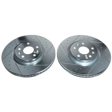 Front DRILLEDSLOTTED ROTOR PAIR for 2020-2024 Chevrolet Corvette image 2