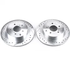 Rear DRILLEDSLOTTED ROTOR PAIR for 1989-1996 Nissan 300ZX image 2