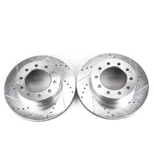 Front DRILLEDSLOTTED ROTOR PAIR for 2005-2016 Ford F-450 Super Duty and F-550 Super Duty image 2