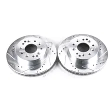 Rear DRILLEDSLOTTED ROTOR PAIR for 1963-1982 Chevrolet Camaro and Corvette image 2