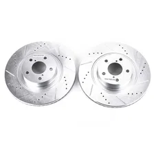 Front DRILLEDSLOTTED ROTOR PAIR for Subaru, Toyota and Scion image 2