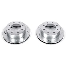 Front DRILLEDSLOTTED ROTOR PAIR for 2000-2002 Dodge Ram 2500 and Ram 3500 image 2