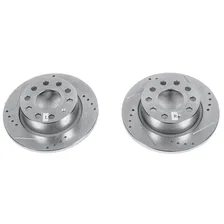 Rear DRILLEDSLOTTED ROTOR PAIR for Volkswagen and Audi image 2