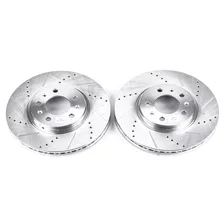 Front DRILLEDSLOTTED ROTOR PAIR for 2006-2010 Pontiac Solstice and Saturn Sky image 2