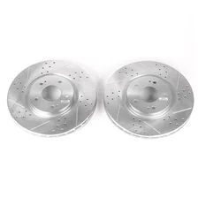 Front DRILLEDSLOTTED ROTOR PAIR for 2003-2006 Mitsubishi Lancer image 2