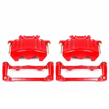 Front RED CALIPER PAIR W/BRKT for Dodge and Chrysler image 2