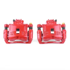 Front RED CALIPER PAIR W/BRKT for 2003-2005 Kia Rio image 2