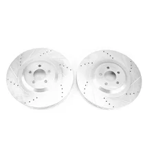 Front DRILLEDSLOTTED ROTOR PAIR for 2015-2020 Dodge Challenger and Charger image 2