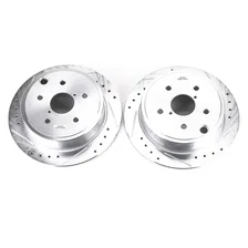 Rear DRILLEDSLOTTED ROTOR PAIR for 2015-2021 Subaru WRX image 2