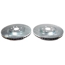 Front DRILLEDSLOTTED ROTOR PAIR for 2019-2022 Subaru Ascent image 2