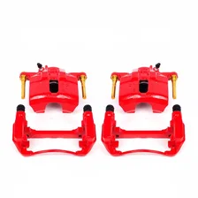 Front RED CALIPER PAIR W/BRKT for Acura, Honda and Isuzu image 2