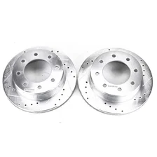 Rear DRILLEDSLOTTED ROTOR PAIR for Chevrolet, GMC and Hummer image 2