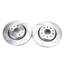 Front DRILLEDSLOTTED ROTOR PAIR for 2018-2023 Jeep Gladiator and Wrangler image 2