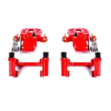 Rear RED CALIPER PAIR W/BRKT for 1994-2004 Ford Mustang image 2