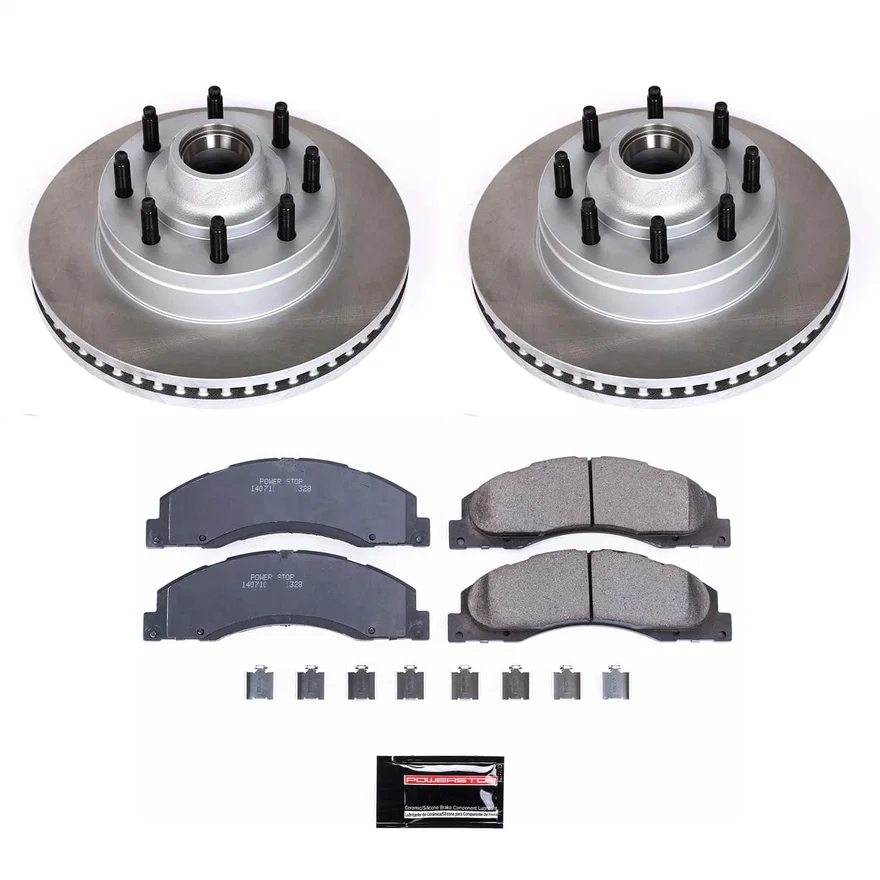 Front SEMI-COATED ROTOR KIT for 2008-2025 Ford E-350 Super Duty and E-450 Super Duty