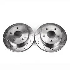 Front DRILLEDSLOTTED ROTOR PAIR for 2000-2001 Dodge Ram 1500 image 2