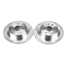 Rear DRILLEDSLOTTED ROTOR PAIR for 1999-2003 Acura TL image 2