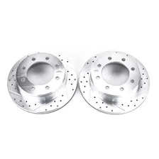 Rear DRILLEDSLOTTED ROTOR PAIR for Chevrolet and GMC image 2