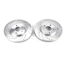 Front DRILLEDSLOTTED ROTOR PAIR for 2003-2009 Chrysler PT Cruiser and Dodge Neon image 2