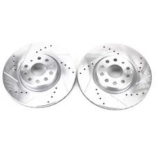 Front DRILLEDSLOTTED ROTOR PAIR for Volkswagen and Audi image 2