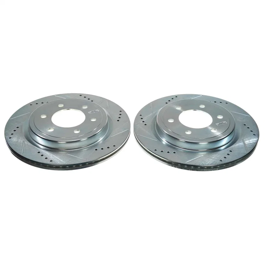 Rear DRILLEDSLOTTED ROTOR PAIR for Ford and Lincoln