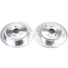 Rear DRILLEDSLOTTED ROTOR PAIR for 2001-2008 Acura MDX and Honda Pilot image 2
