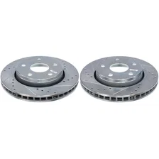 Front DRILLEDSLOTTED ROTOR PAIR for 2007-2018 Jeep Wrangler and Wrangler JK image 2