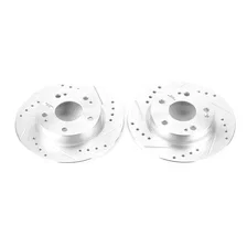 Rear DRILLEDSLOTTED ROTOR PAIR for 2016-2024 Honda Civic and Insight image 2