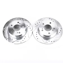 Rear DRILLEDSLOTTED ROTOR PAIR for Mercedes-Benz and Chrysler image 2