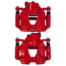 Front RED CALIPER PAIR W/BRKT for 2015-2018 Fiat 500X and Jeep Renegade image 4
