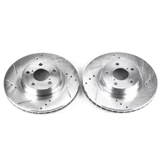 Front DRILLEDSLOTTED ROTOR PAIR for Subaru and Saab image 2