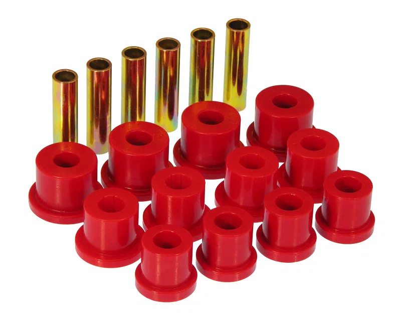 Prothane 7-1004, 81-87 GM Rear Spring & Shackle Bushings (w/ 1 3/8in Bushings) - Red