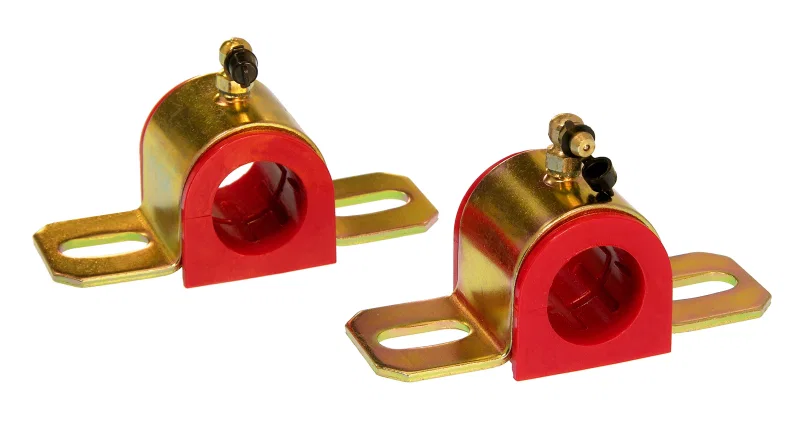 Prothane 19-1216, Universal 90 Deg Greasable Sway Bar Bushings - 28MM - Type B Bracket - Red