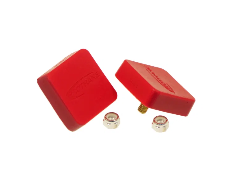 Prothane 19-1304, Universal Bump Stop 5/8X2X2 Sqr w/ Ctr Stud - Red