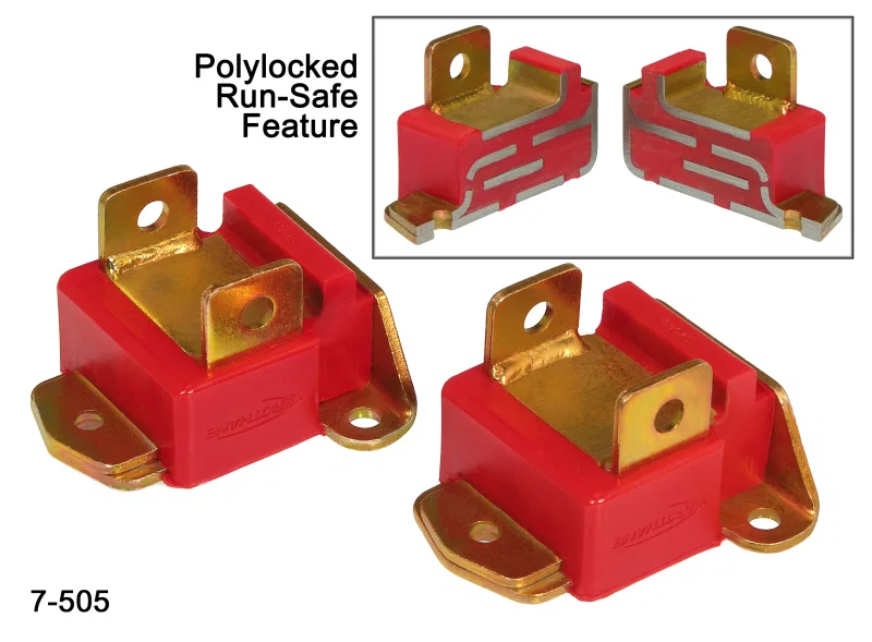 Prothane 7-505, GM Motor Mounts - Type B Tall - Red for Chevrolet