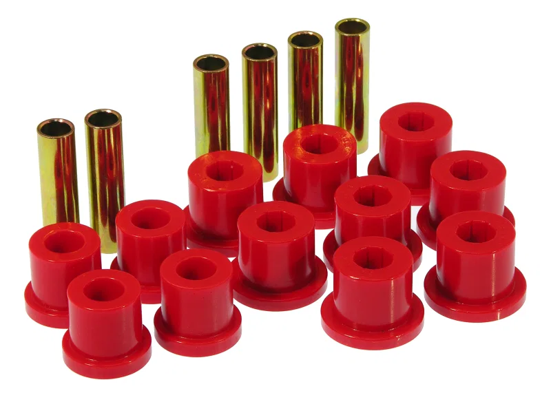 Prothane 7-1002, 81-87 GM Rear Spring & Shackle Bushings (w/ 1 3/8in Bushings) - Red