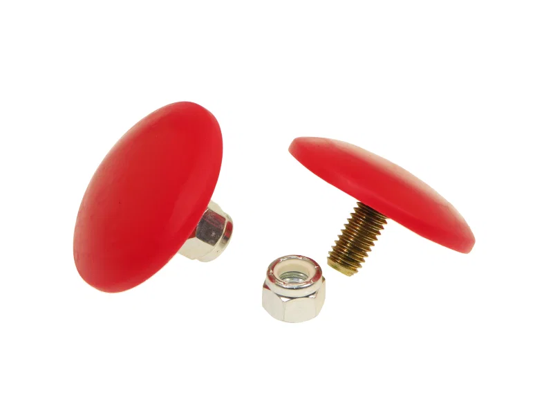Prothane 19-1319, Universal Bump Stop 3/8X2 Ultra Thin Button - Red
