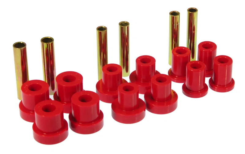 Prothane 7-1015, GM Front Spring & Shackle Bushings - Red