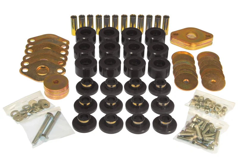 Prothane 1-117-BL, 07-11 Jeep Wrangler JK 4DR Body Mount Kit - Black