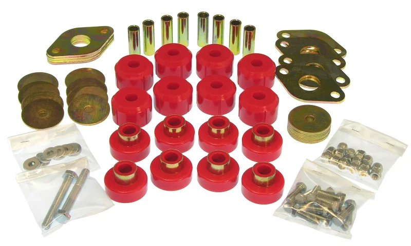 Prothane 1-118, 07-11 Jeep Wrangler JK 2DR Body Mount Kit - Red