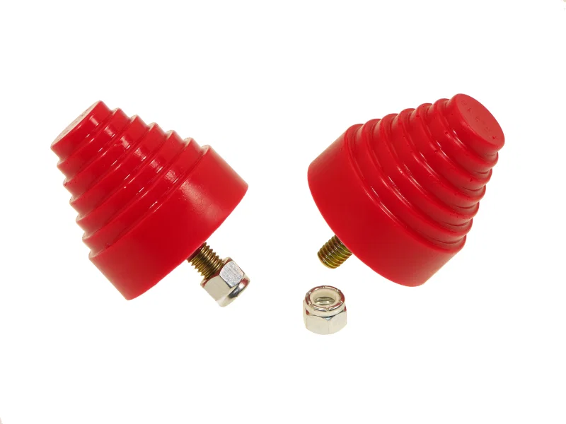 Prothane 19-1318, Universal Bump Stop 2-1/4X2-1/4 Cone w/Stp - Red