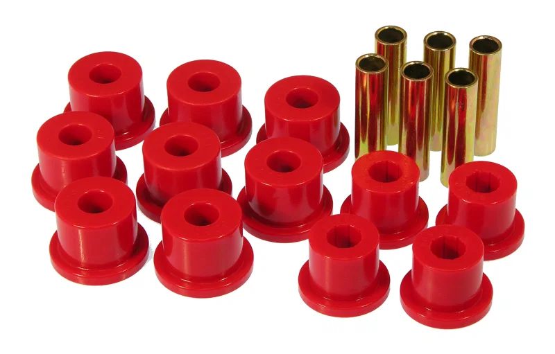 Prothane 7-1005, 81-87 GM K30 Rear Spring & Shackle Bushings (w/ 1.5in OD Frame Shackle Bush) - Red
