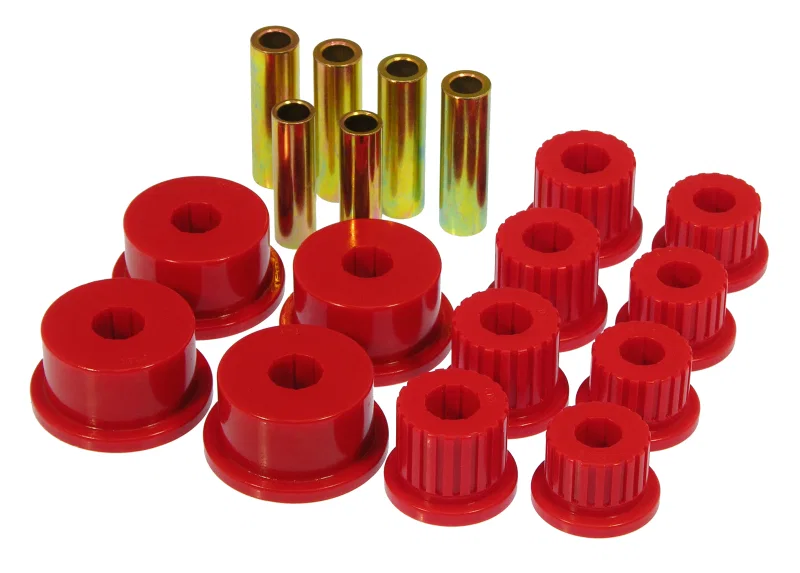 Prothane 4-1008, 94-01 Dodge Ram 2/4wd Rear Spring & Shackle Bushings - Red