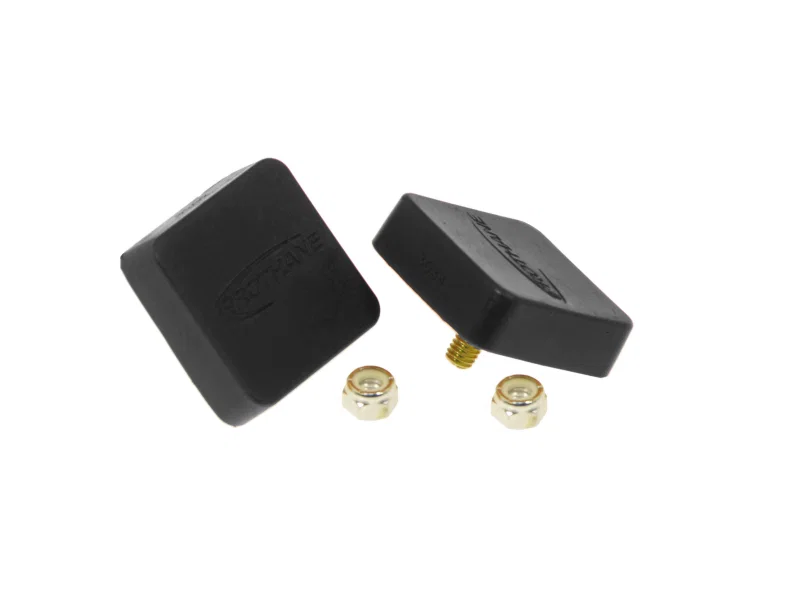 Prothane 19-1304-BL, Universal Bump Stop 5/8X2X2 Sqr w/ Ctr Stud - Black
