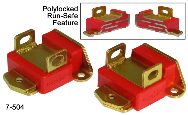 Prothane 7-504, GM Motor Mounts - Type A Short - Red for Chevrolet