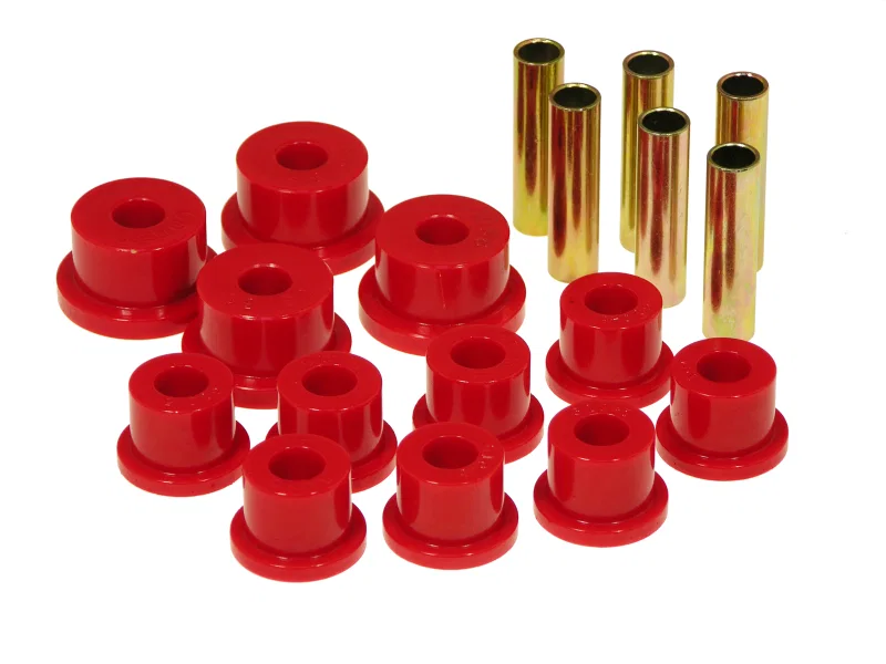 Prothane 17-1002, Suzuki Samurai Spring & Shackle Bushings (Aftermarket Shackles) - Red